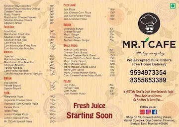 Mr. T Cafe menu 