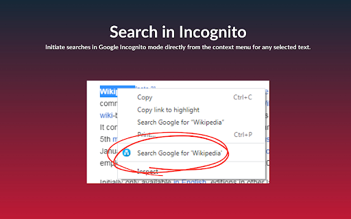 Search in Incognito