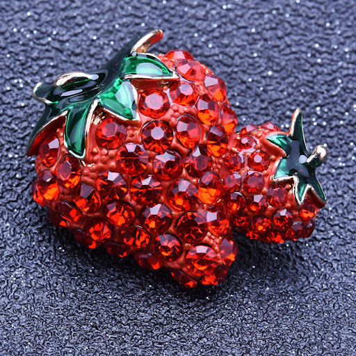 Title 3, Broche fraise polyvalent avec diamant Un bijou ...