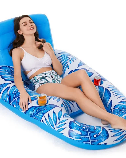 Floating Water Hammock Recliner Foldable Inflatable Swimm... - 0