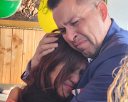 Jimmy Lippert Thyden, who was stolen at birth during the rule of Chilean dictator Augusto Pinochet and raised in the US, and Maria Angelica Gonzalez, his biological mother, meet in Valdivia, Chile, in this undated handout photo obtained by Reuters on August 29 2023. 