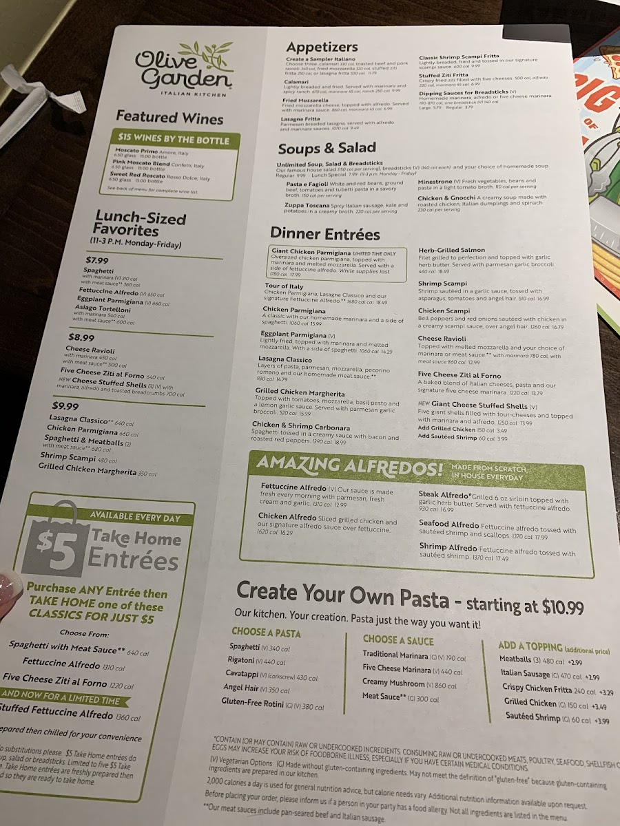 Olive Garden gluten-free menu