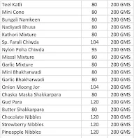 Shamjees Chaat Sweets Snacks Dryfruits menu 1