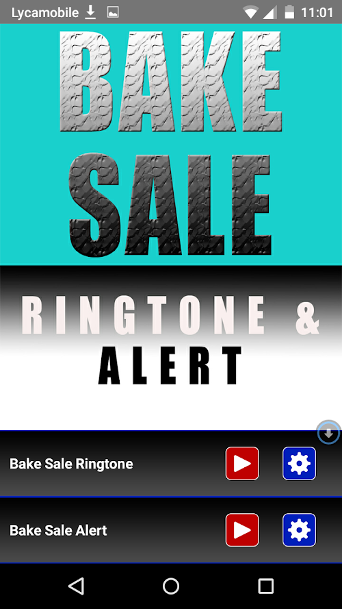 Android application Bake Sale Ringtone and Alert screenshort