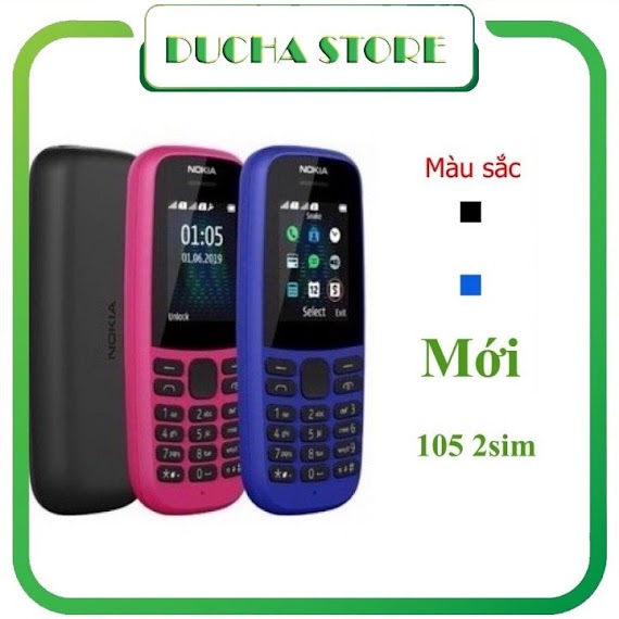 Nokia 105 2019 2 Sim Mẫu Mới Nhất, Điện Thoại Nokia Có Pin Sạc Mới 100%