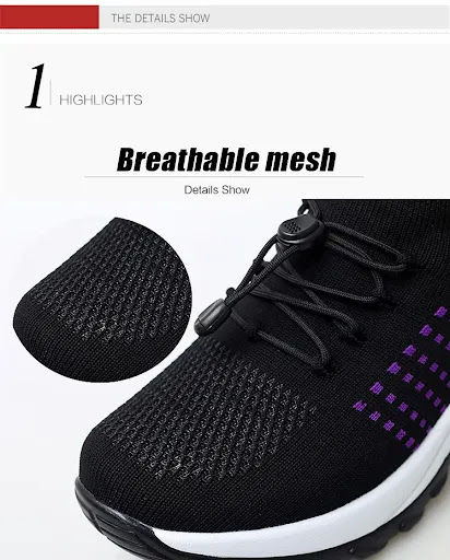Title 3, Grote Dames Sportschoenen Hoog Elastisch Vliege...