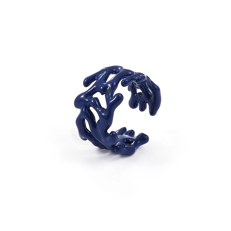 Title 1, Bague Bleu Klein Huile Coulante Faite à la Main...