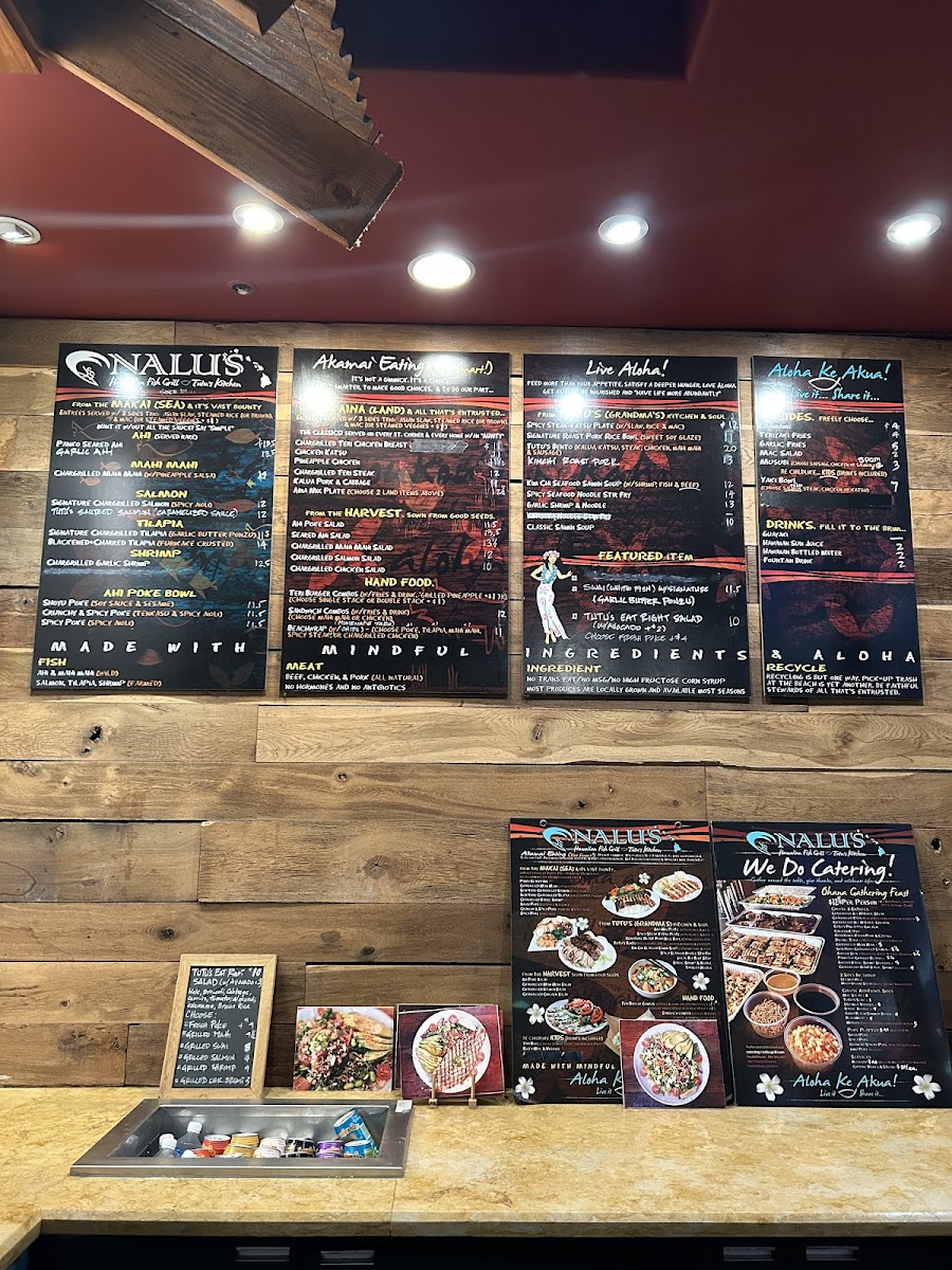 Nalu's Hawaiian Fish Grill & Tutu's Kitchen gluten-free menu
