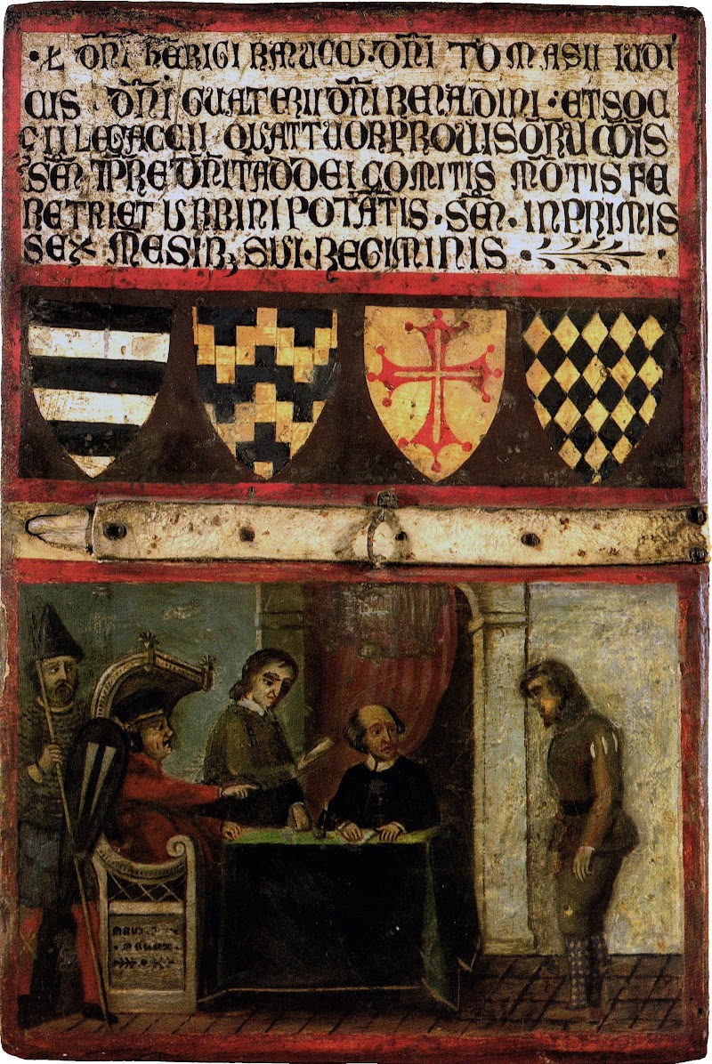 Biccherna non attribuita - Stemmi dei quattro Provveditori (1273) - Siena, Archivio di Stato