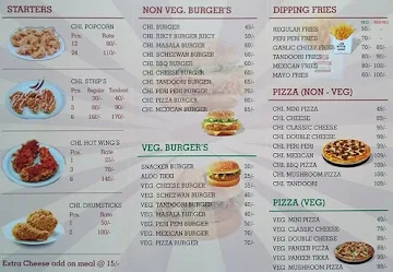 JS Burgers menu 