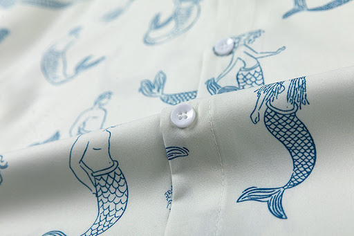 Title 2, Mermaid printed short-sleeved shirt for men, lo...