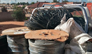 Some of the suspected stolen copper wire discovered by police at a house in Polokwane. 
