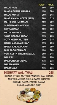 The Great Indian Dhaba menu 1