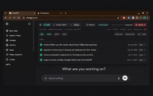 ChatGPT Bulk Delete screenshot 3