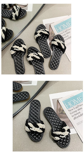 Title 4, Slip-on pearl Roman sandals, stylish and comfor...