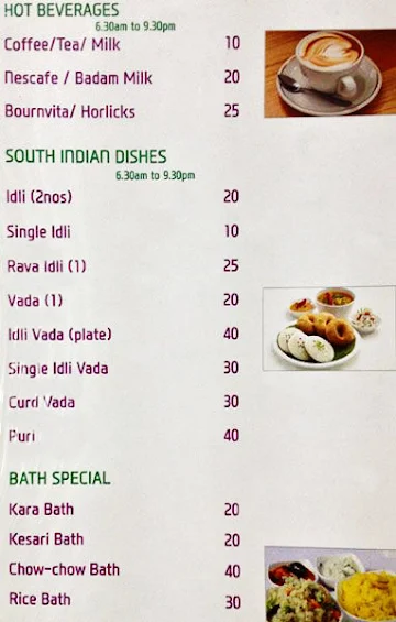 Udupi Grand menu 