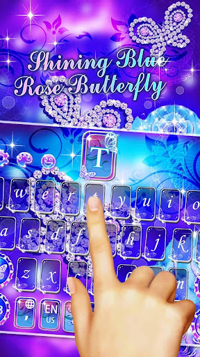 Shining blue Rose Keyboard Theme