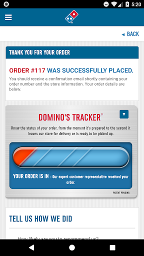 Screenshot Domino's Pizza Nigeria