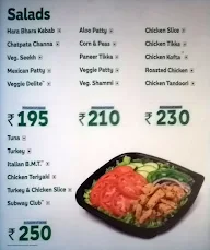 Subway menu 3