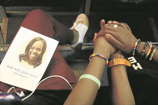 November 26 2015.IN GRIEF: Thandeka Nkosi ’s relatives could not contain themselves during her memorial service at the Vaal University of Technology in the Vaal. Pic. Antonio Muchave. © Sowetan.