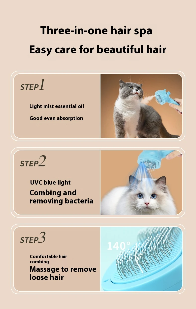 Title 7, Brosse Spray pour Animaux Rechargeable Flottant...