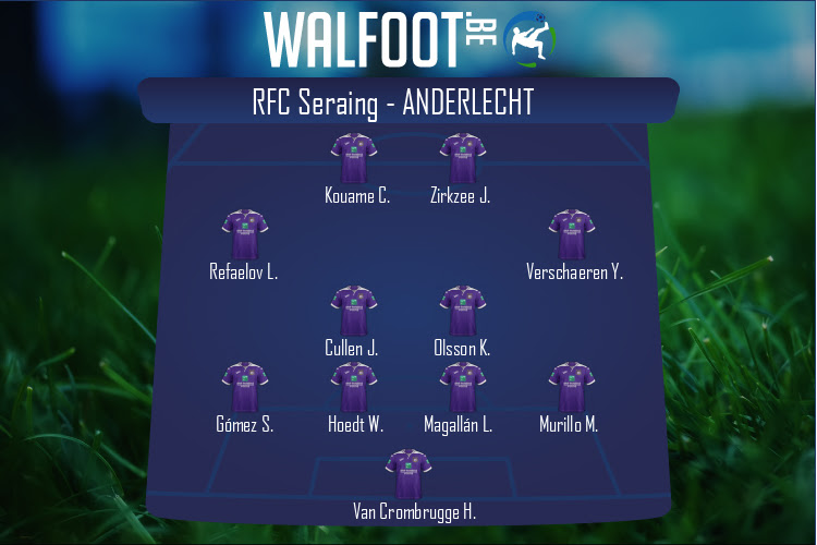 Composition Anderlecht | RFC Seraing - Anderlecht (11/12/2021)