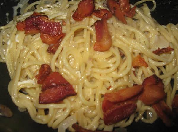 Baconcottage Cheese Spaghetti Just A Pinch Recipes