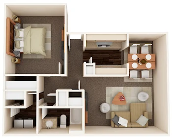 Go to One Bed, One Bath A Classic Floorplan page.