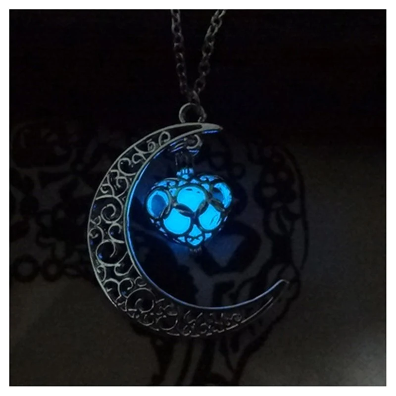 Title 3, Colliers pendentif lumineux Chaîne argentée pou...