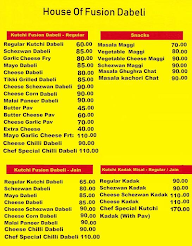 Yummy Dabeli menu 1