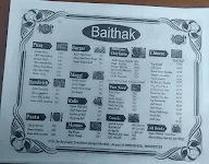 Baithak Restaurant menu 2