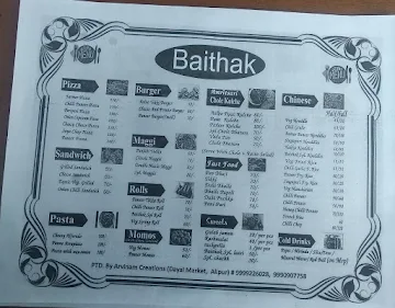 Baithak Restaurant menu 