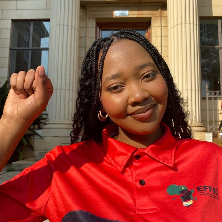 The EFFSC's Bukisa Boniswa says she joined student politics to improve the lives of young black people.