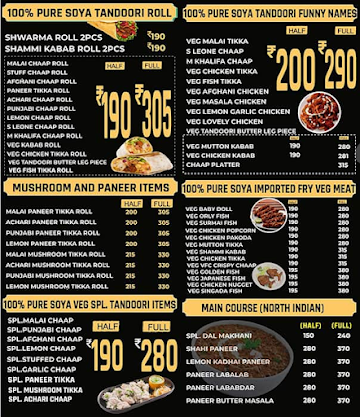 Veer Ji Malai Chaap Wale menu 