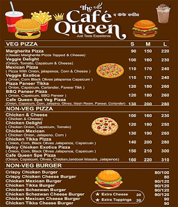 The Cafe Queen menu 