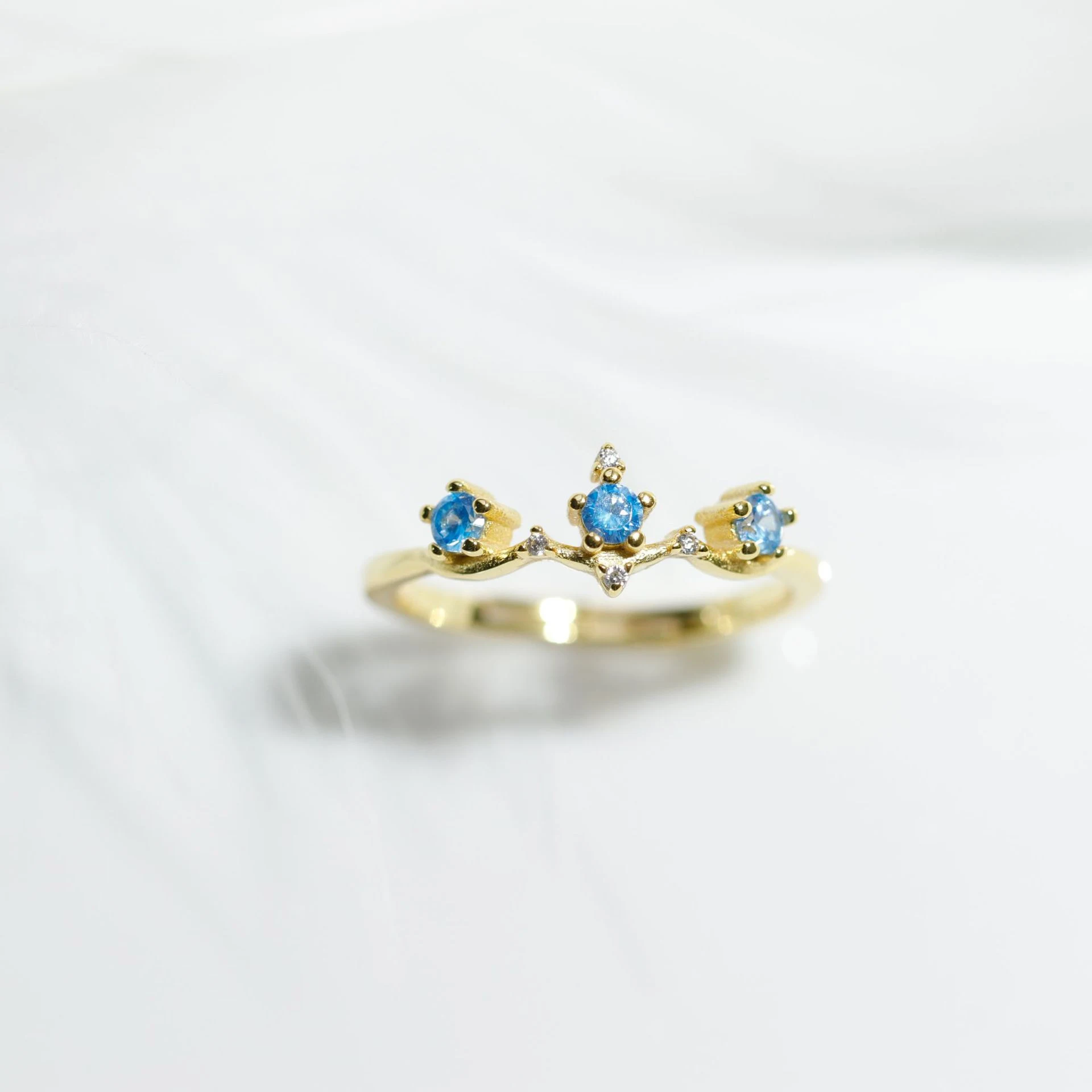 Title 3, Bague argent S925 Aquamarine Serenade Lune, lux...
