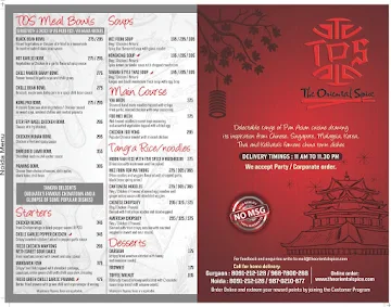 The Oriental Spice menu 