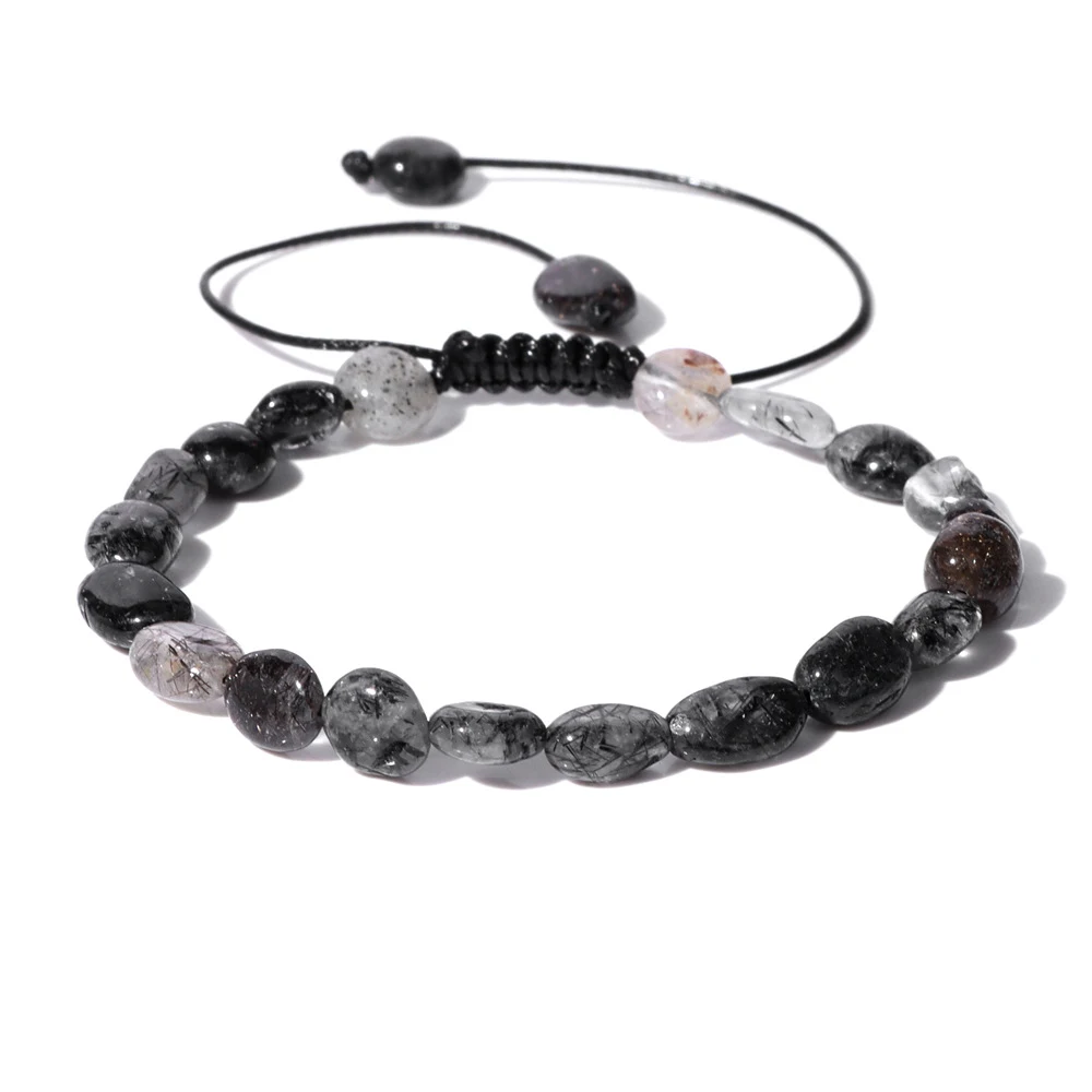 Title 24, Herenarmband met onregelmatige natuurstenen kra...