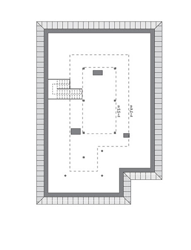 Wiosenny powiew (aranżacja 1) - M172+AR1 - Rzut poddasza do indywidualnej adaptacji (47,8 m2 powierzchni użytkowej)