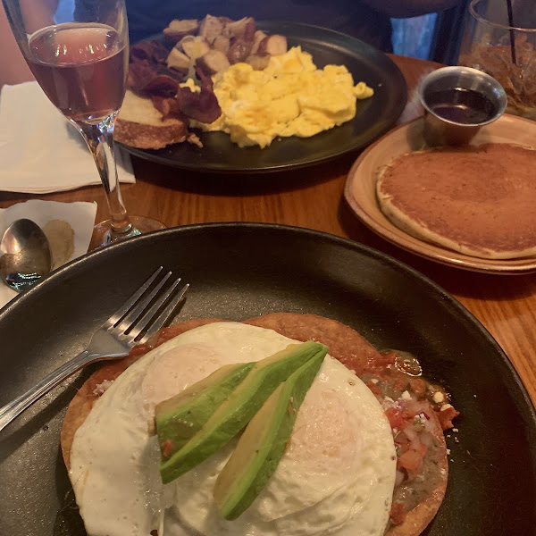 Delicious huevos rancheros; celiac safe.