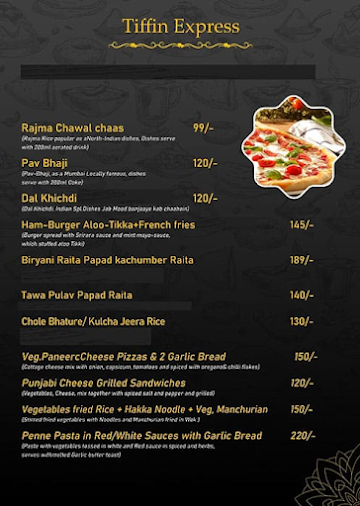 Tiffin Express menu 