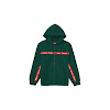 supreme text stripe zip up hooded sweatshirt dark green