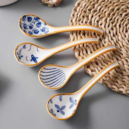 Title 5, Japanese long handled domestic soup spoon for c...