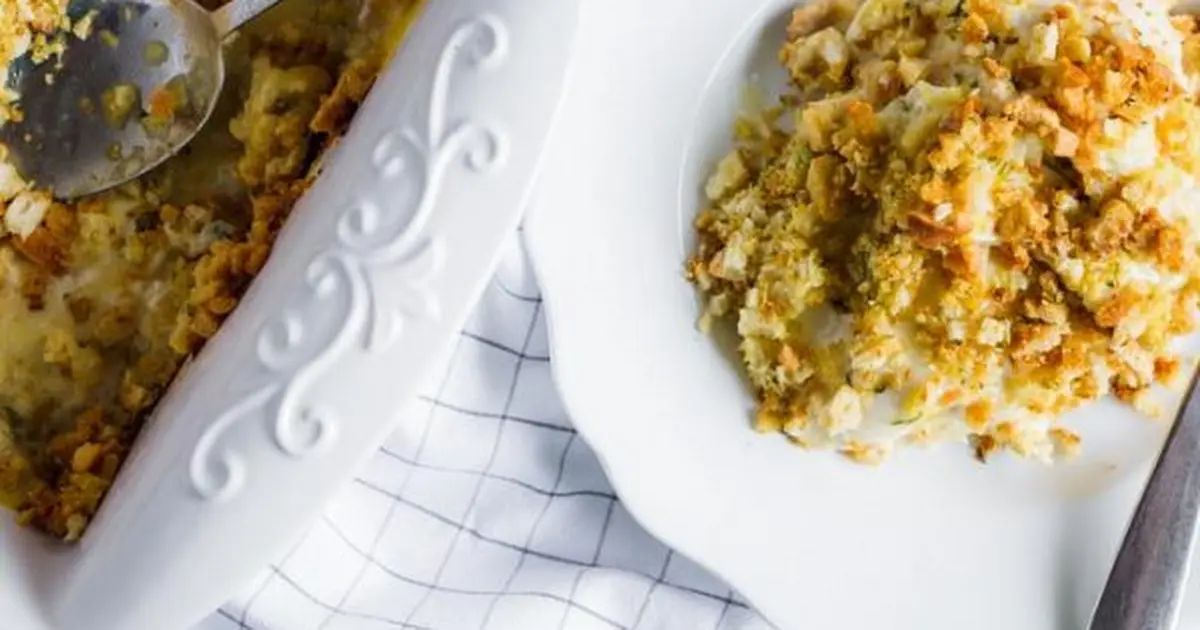 Crock Pot Chicken and Stuffing Casserole - Plowing Through Life