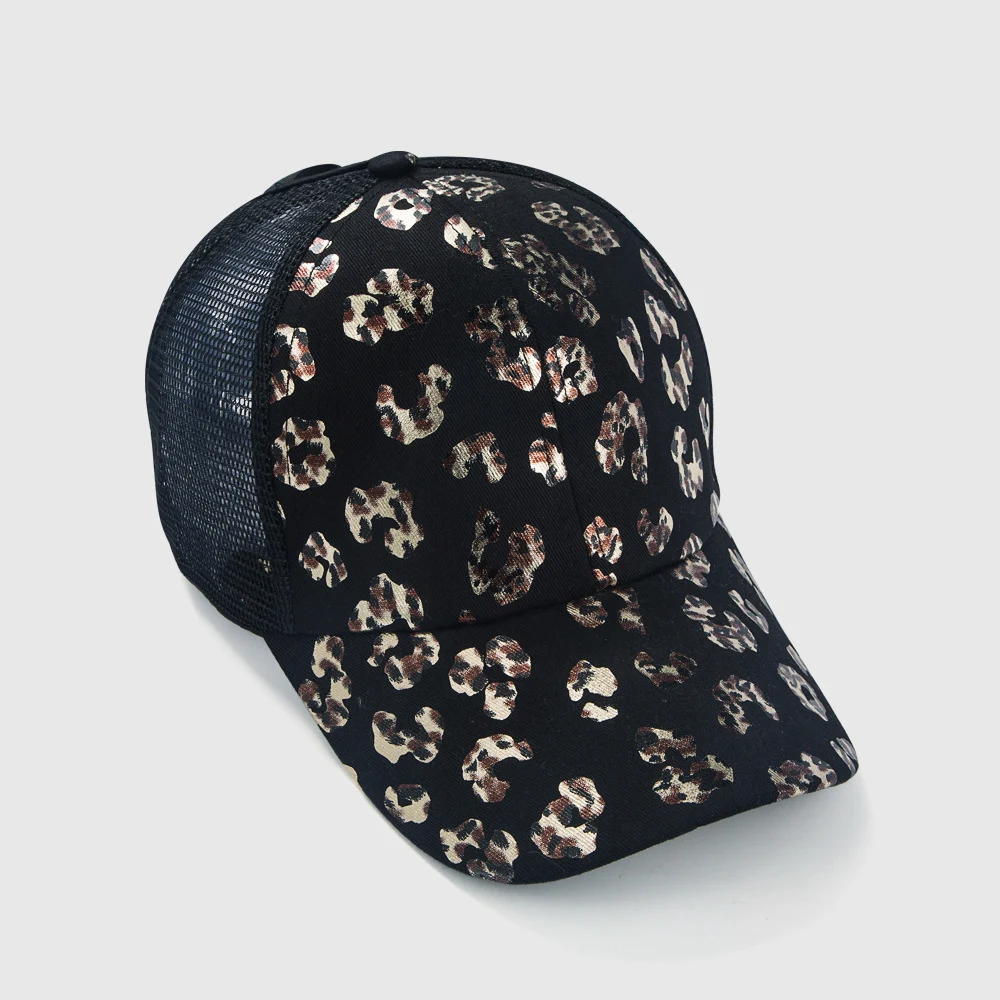 Title 7, Dames baseball cap met luipaardprint van mesh Z...