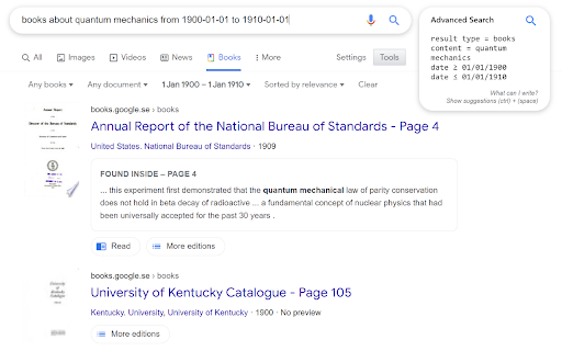 Natural Advanced Search for Google™