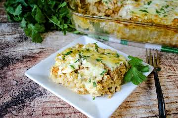 Green Chile Chicken Tortilla Casserole