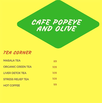 Cafe Popeye & Olive menu 