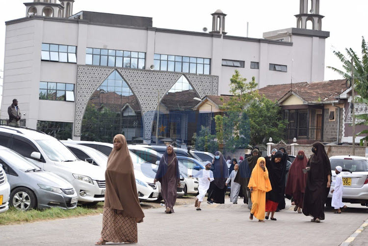 Muslim women walk out shortly after prayers at Diamond Estate in Nairobi South B area on May 2, 2022/ Image: