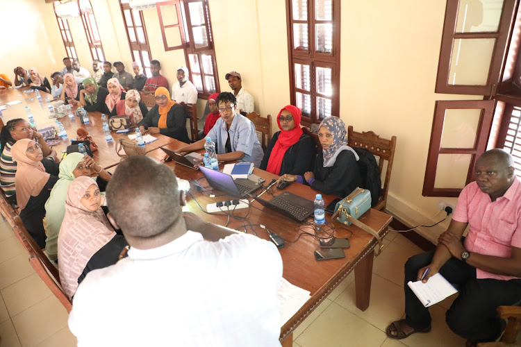 KPA officials train clerks who will undertake the verification of the beneficiary fishermen.